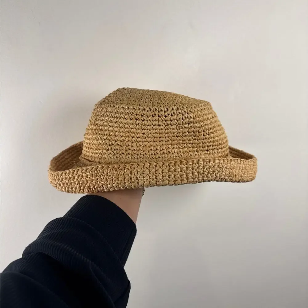 Peter Grimm Natural Straw Crochet Bucket Hat